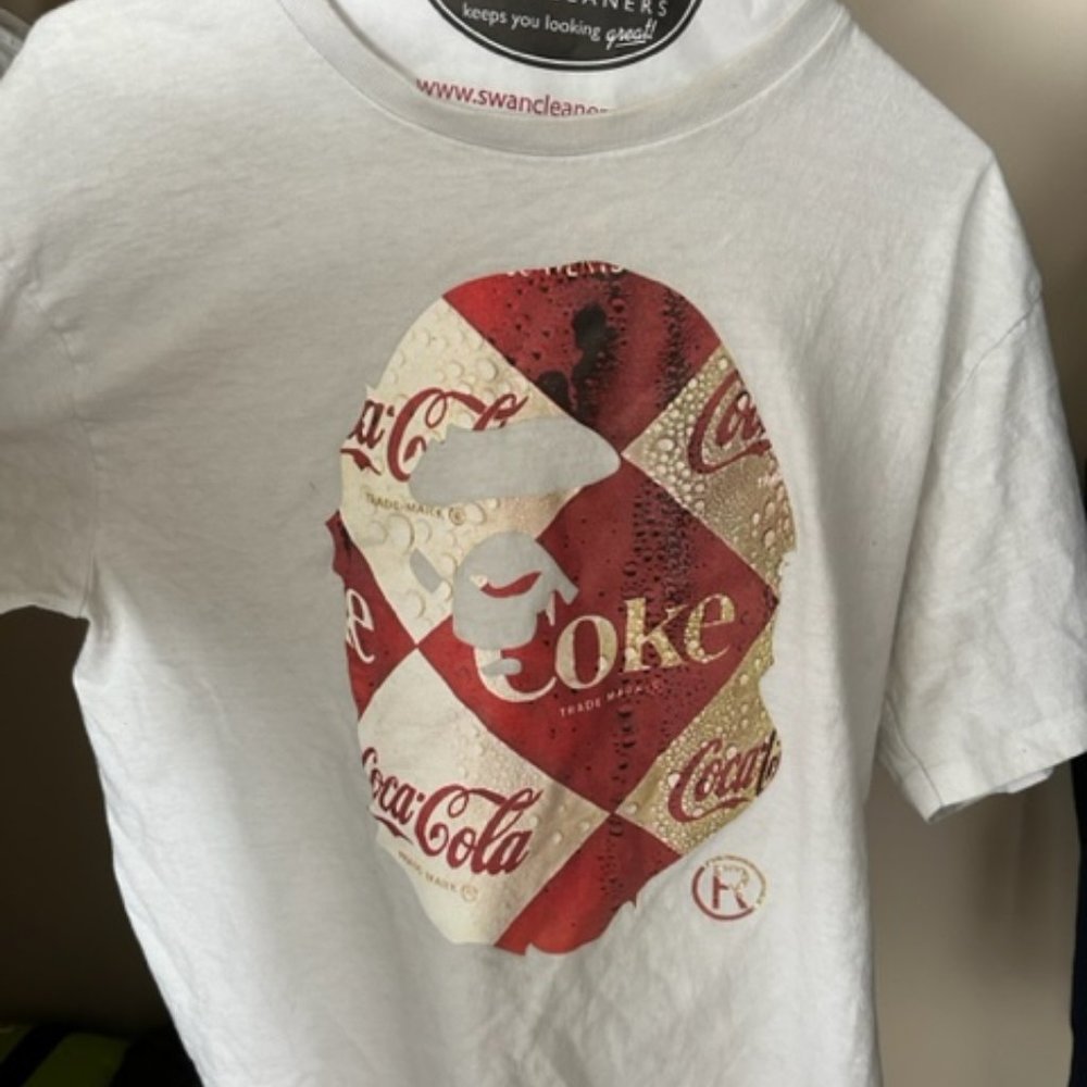 A Bathing Ape BAPE x Coca Cola Shirt BAPE Coke Collab T Shirt 2016 BIG APE HEAD